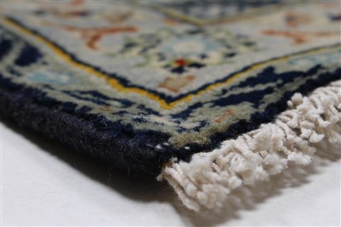 Kashan Beige Hand Knotted 103 X 137 Area Rug 100-27985 Image 11