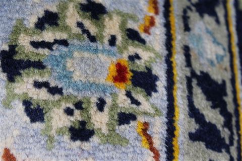 Kashan Beige Hand Knotted 103 X 137 Area Rug 100-27985 Image 3