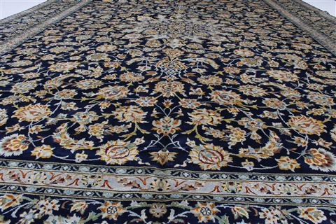 Kashan Beige Hand Knotted 103 X 137 Area Rug 100-27985 Image 7