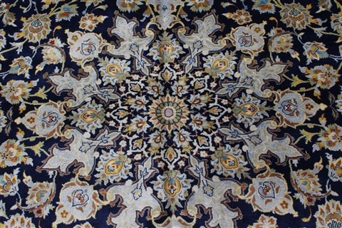 Kashan Beige Hand Knotted 103 X 137 Area Rug 100-27985 Image 9