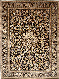 Persian Kashan Beige Rectangle 10x14 ft Wool Carpet 27985