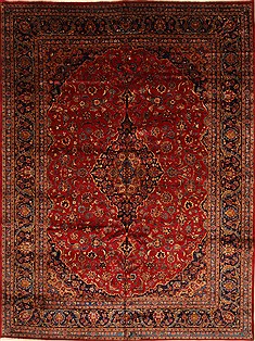 Kashmar Red Hand Knotted 9'9" X 13'1"  Area Rug 100-27991