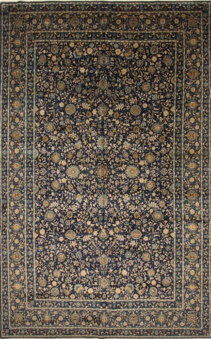 Kashan Beige Hand Knotted 103 X 166 Area Rug 100-27998 Image 0