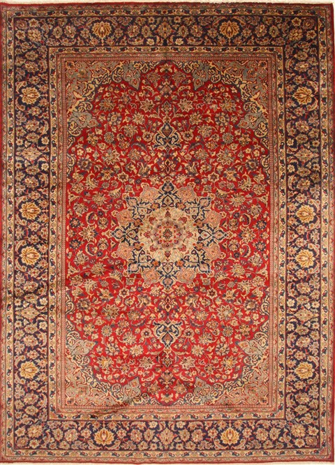 Isfahan Red Hand Knotted 95 X 133  Area Rug 100-28001 Image 0