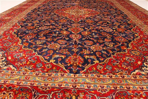 Kashan Blue Hand Knotted 97 X 143 Area Rug 100-28017 Image 7