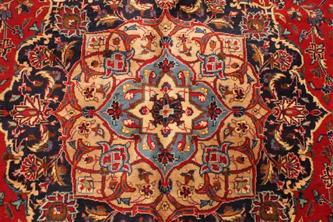 Kashan Red Hand Knotted 98 X 128 Area Rug 100-28018 Image 10
