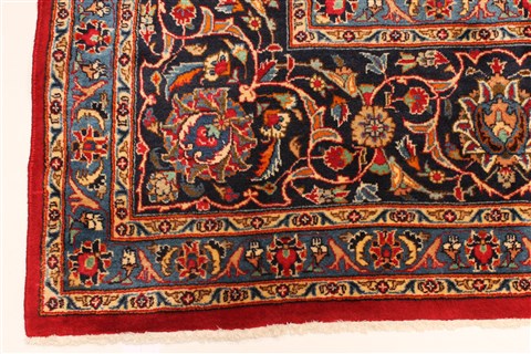 Kashan Red Hand Knotted 98 X 128 Area Rug 100-28018 Image 11