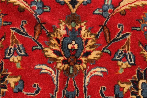 Kashan Red Hand Knotted 98 X 128 Area Rug 100-28018 Image 15