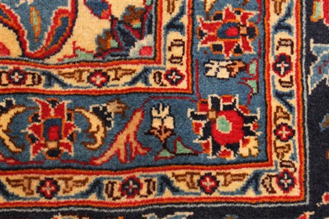 Kashan Red Hand Knotted 98 X 128 Area Rug 100-28018 Image 1