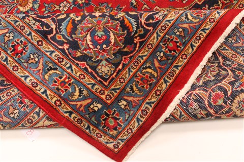 Kashan Red Hand Knotted 98 X 128 Area Rug 100-28018 Image 6
