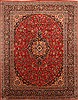 Kashan Red Hand Knotted 98 X 128 Area Rug 100-28018 Thumb 0