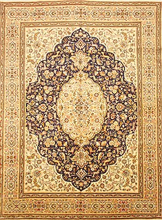 Persian Tabatabaie Blue Rectangle 9x12 ft Wool Carpet 28020