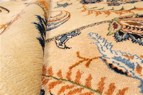 Kerman Blue Hand Knotted 112 X 156 Area Rug 100-28021 Image 3