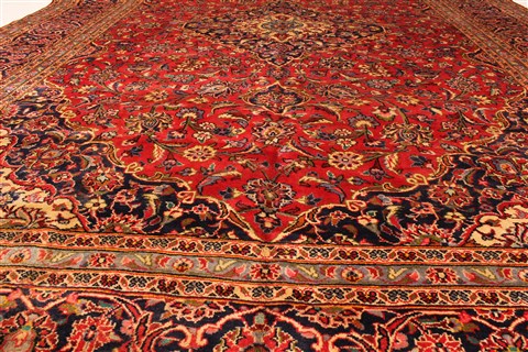 Kashan Red Hand Knotted 94 X 132 Area Rug 100-28022 Image 4