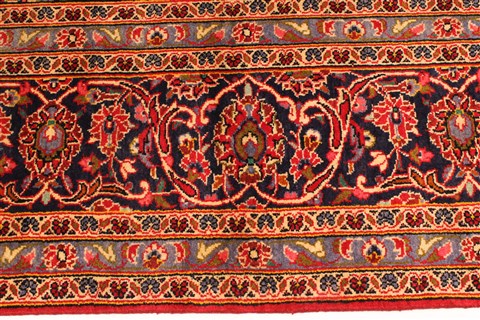 Kashan Red Hand Knotted 94 X 132 Area Rug 100-28022 Image 5