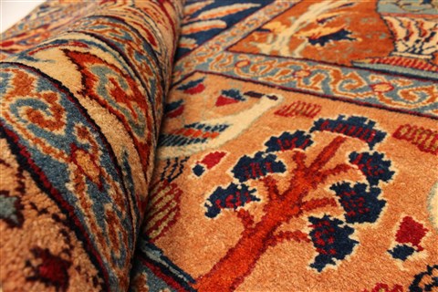 Kashmar Multicolor Hand Knotted 99 X 127 Area Rug 100-28026 Image 11