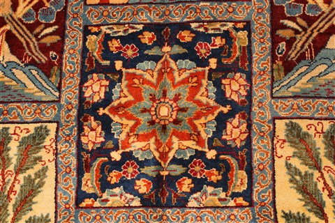 Kashmar Multicolor Hand Knotted 99 X 127 Area Rug 100-28026 Image 7