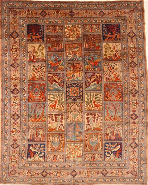Kashmar Multicolor Hand Knotted 99 X 127 Area Rug 100-28026 Image 0