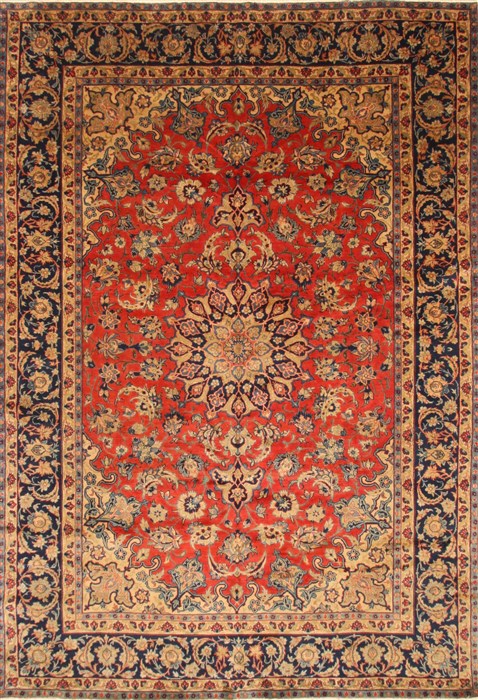 Isfahan Red Hand Knotted 87 X 126 Area Rug 100-28028 Image 0