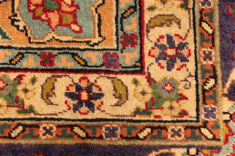 Tabriz Green Hand Knotted 101 X 126 Area Rug 100-28030 Image 14