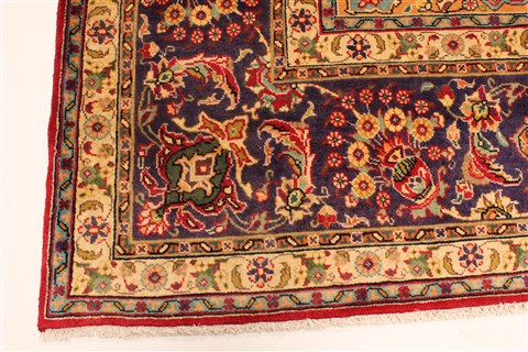 Tabriz Green Hand Knotted 101 X 126 Area Rug 100-28030 Image 16