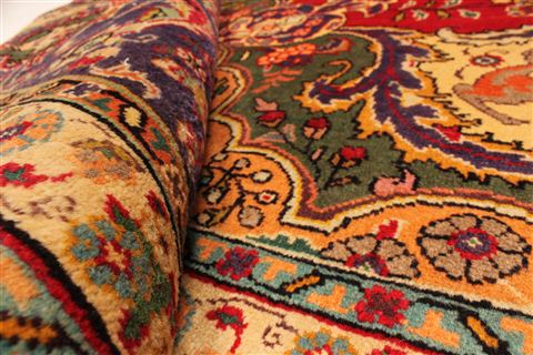 Tabriz Green Hand Knotted 101 X 126 Area Rug 100-28030 Image 23