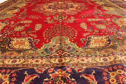 Tabriz Green Hand Knotted 101 X 126 Area Rug 100-28030 Image 26