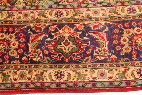 Tabriz Green Hand Knotted 101 X 126 Area Rug 100-28030 Image 27