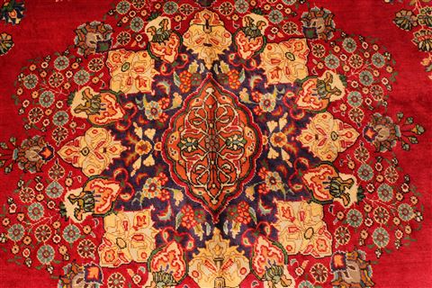 Tabriz Green Hand Knotted 101 X 126 Area Rug 100-28030 Image 28
