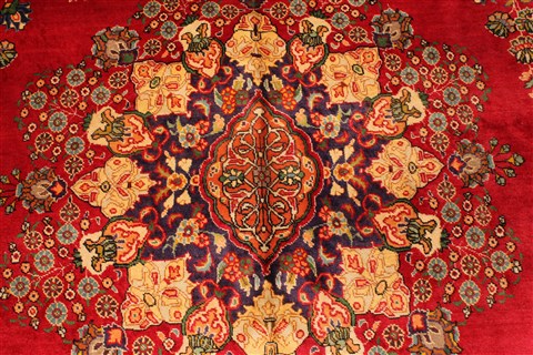 Tabriz Green Hand Knotted 101 X 126 Area Rug 100-28030 Image 9