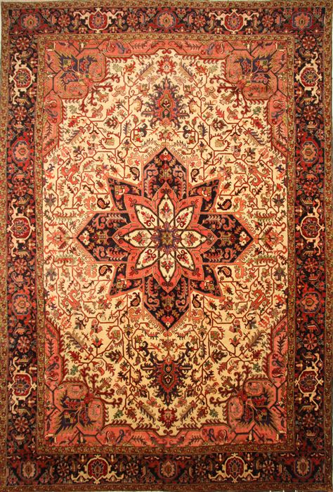 Heriz Beige Hand Knotted 128 X 188 Area Rug 100-28031 Image 0