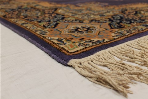 Kerman Purple Hand Knotted 73 X 103 Area Rug 400-28033 Image 1