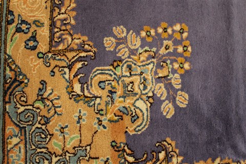 Kerman Purple Hand Knotted 73 X 103 Area Rug 400-28033 Image 8
