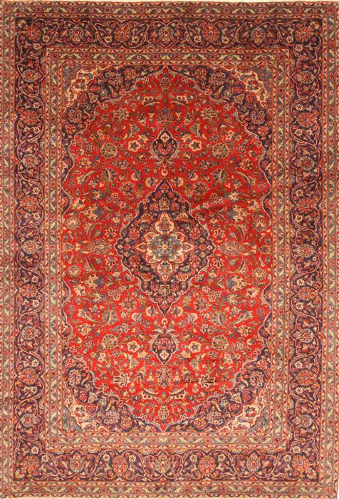 Kashan Red Hand Knotted 78 X 115 Area Rug 100-28035 Image 0