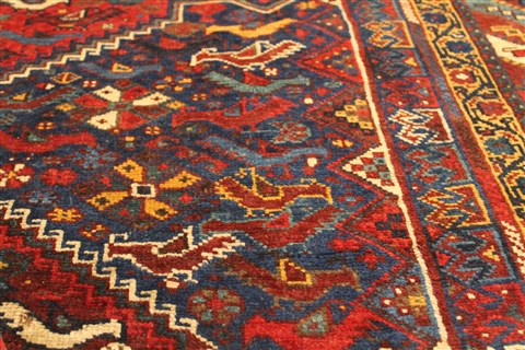 Qashqai Red Hand Knotted 58 X 77 Area Rug 400-28036 Image 9