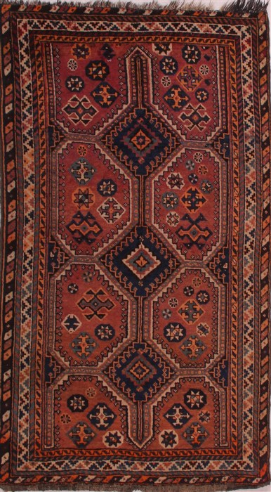 Shiraz Brown Hand Knotted 310 X 69 Area Rug 400-28038 Image 0