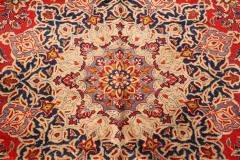 Kashan Red Hand Knotted 96 X 134 Area Rug 100-28039 Image 10