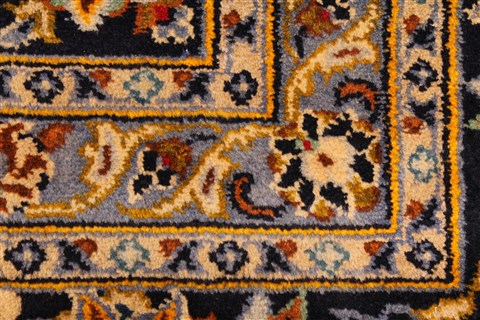 Kashan Beige Hand Knotted 99 X 131 Area Rug 100-28040 Image 13