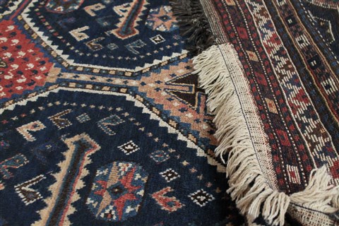 Qashqai Blue Hand Knotted 46 X 80 Area Rug 400-28041 Image 10
