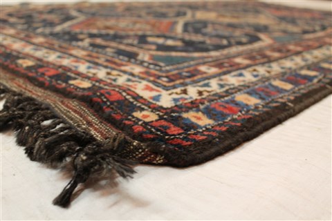 Qashqai Blue Hand Knotted 46 X 80 Area Rug 400-28041 Image 1