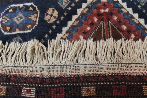 Qashqai Blue Hand Knotted 46 X 80 Area Rug 400-28041 Image 3