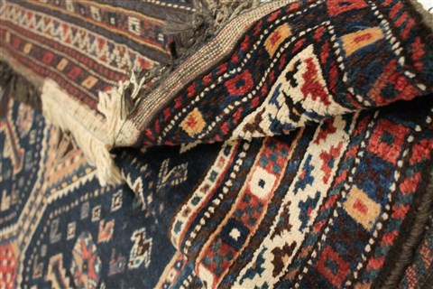 Qashqai Blue Hand Knotted 46 X 80 Area Rug 400-28041 Image 8