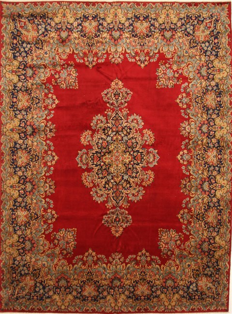 Kerman Green Hand Knotted 100 X 136 Area Rug 100-28042 Image 0