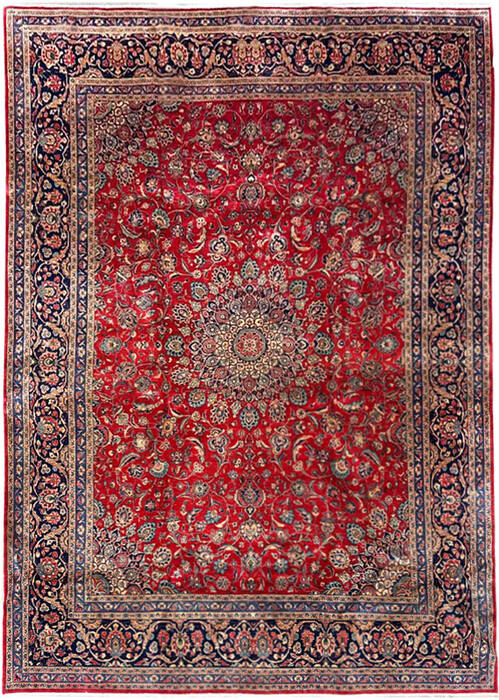 Kashmar Red Hand Knotted 96 X 131 Area Rug 100-28044 Image 0