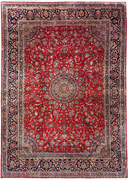 Kashmar Green Hand Knotted 9'6" X 13'1"  Area Rug 100-28044