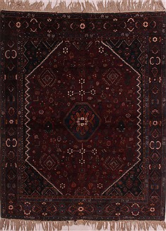 Abadeh Red Hand Knotted 5'1" X 6'5"  Area Rug 400-28045
