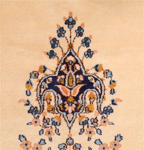 Kerman Yellow Hand Knotted 74 X 102 Area Rug 400-28048 Image 3