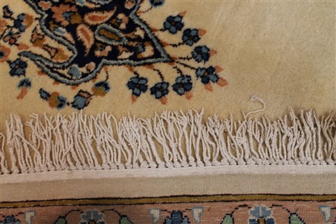 Kerman Yellow Hand Knotted 74 X 102 Area Rug 400-28048 Image 2