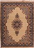 Kerman Yellow Hand Knotted 74 X 102  Area Rug 400-28048 Thumb 0