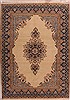 Kerman Yellow Hand Knotted 74 X 102 Area Rug 400-28048 Thumb 0